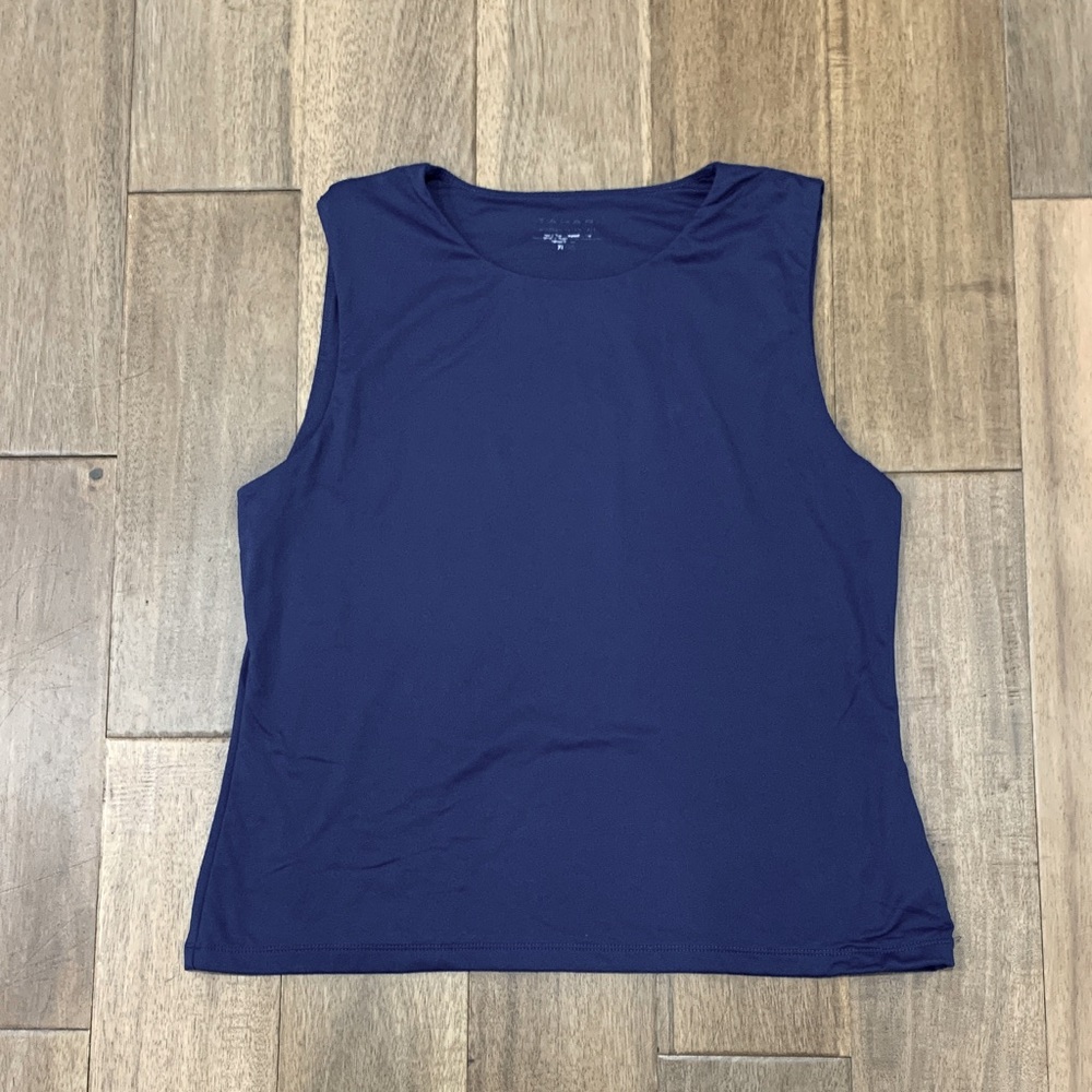 Tahari Deep Blue Sleeveless Blouse Size XL